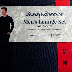 NWT Mens Tommy Bahama Lounge set Navy and Grey.  Sm and Med